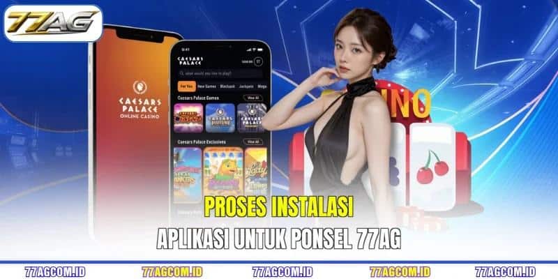Proses instalasi aplikasi untuk ponsel 77AG